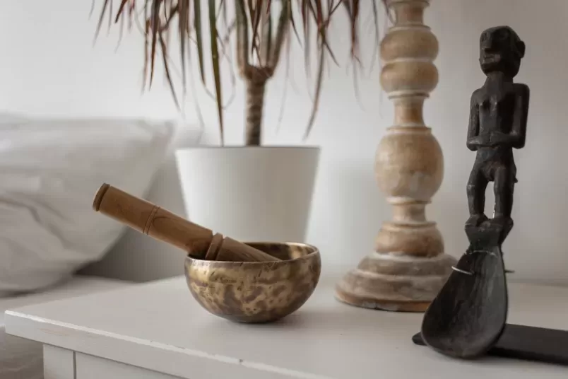 Close-Up Shot of a Singing Bowl