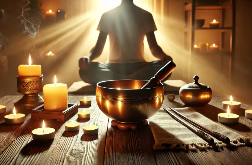 meditar con un cuenco tibetano en casa