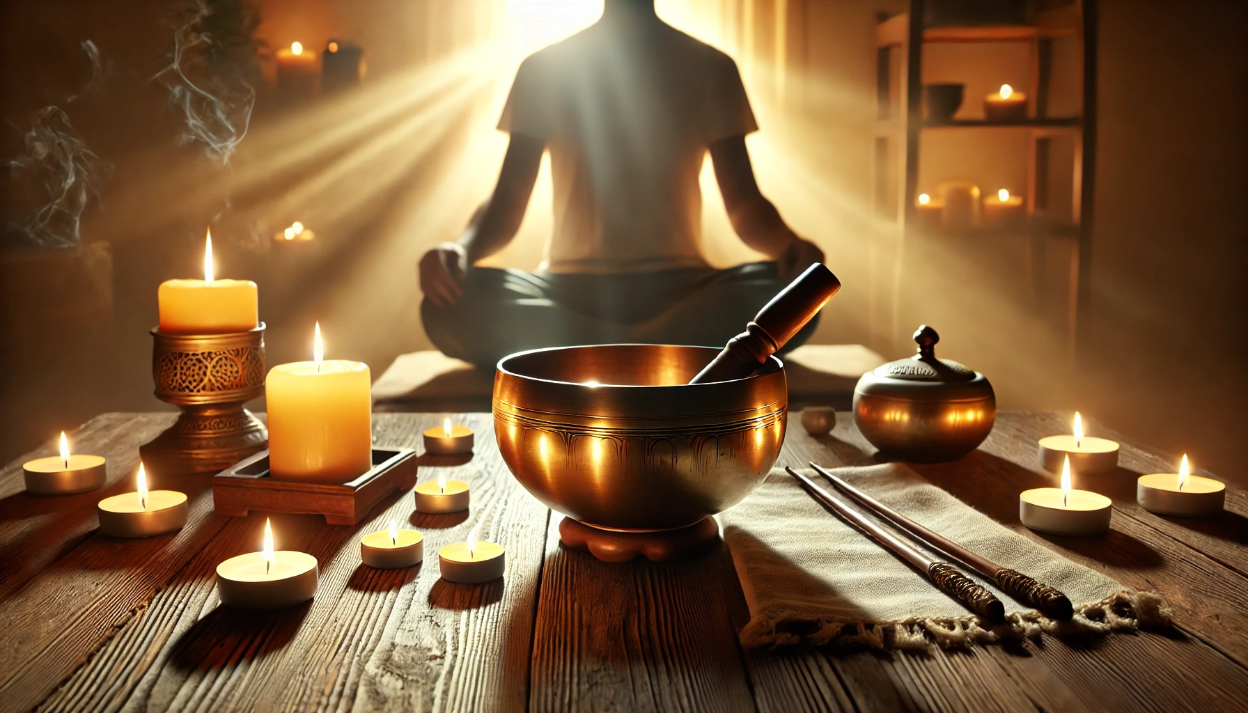 meditar con un cuenco tibetano en casa